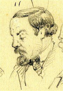 HUA-32158-Portret van Cornelis Steffelaar geboren 18 juni 1832 overleden 1895 beeldend kunstenaar te Utrecht Borstbeeld linksNr 11 op een blad met 26 portretten