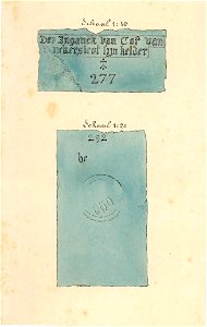HUA-31185-Afbeelding van twee grafstenen in de Jacobikerk te Utrecht één met de naam van Cornelis van Wyckersloot nr 277 en een naamloze steen nr 292 