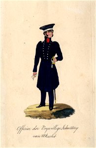 HUA-32486-Afbeelding van het uniform van een officier van de Vrijwillige Schutterij van Utrecht