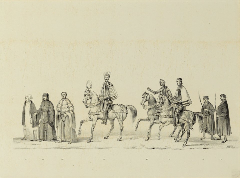 HUA-32615-Twaalfde gedeelte van de maskerade van de studenten van de Utrechtse hogeschool op 17 juni 1846 voorstellende de intocht van prins Philips II in Utrec