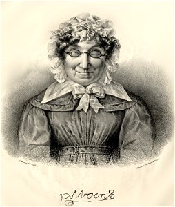 HUA-31974-Portret van Petronella Moens geboren 1762 blinde dichteres woonde sinds 1826 in Utrecht overleden 1843 Borstbeeld van voren