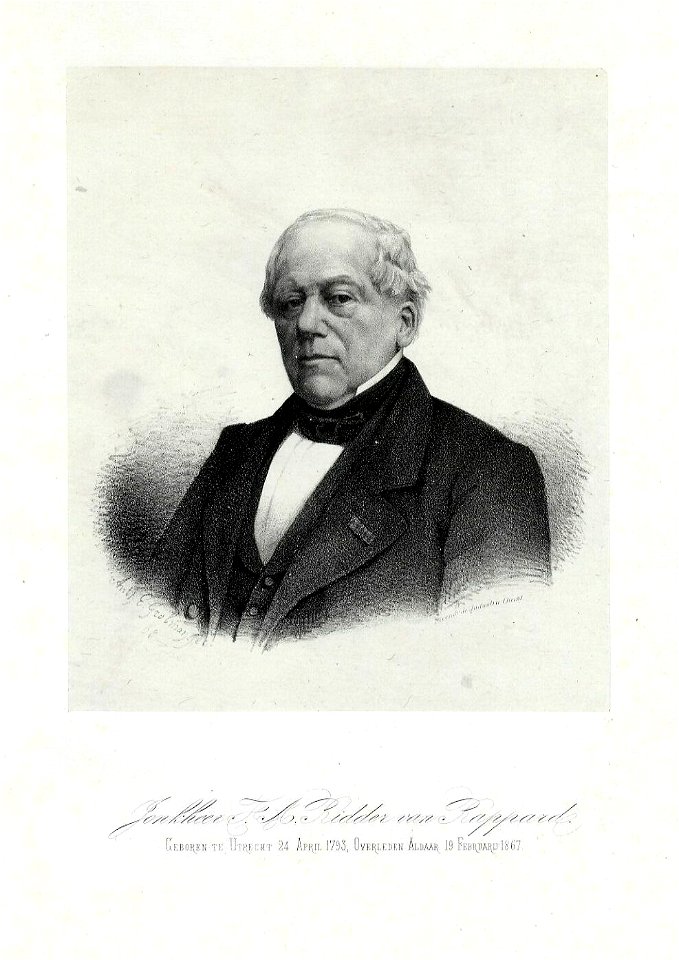 HUA-32033-Portret van FA ridder van Rappard geboren Utrecht 24 april 1793 secretaris generaal van het Ministerie van Oorlog overleden Utrecht 19 februari 1867 B