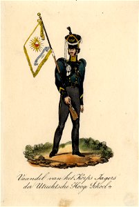 HUA-32489-Afbeelding van het vaandel van het Korps Jagers van de Utrechtse hogeschool