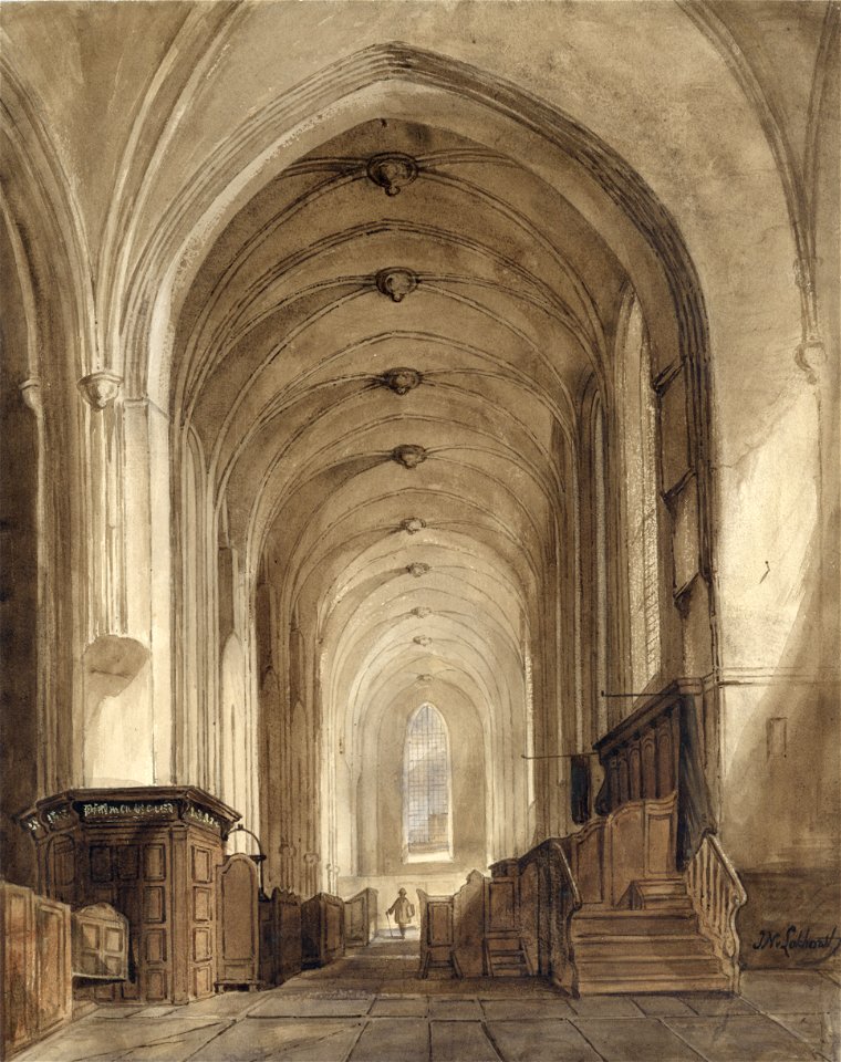 HUA-31173-Interieur van de Jacobikerk te Utrecht gezicht in de zuidelijke zijbeuk uit het oosten