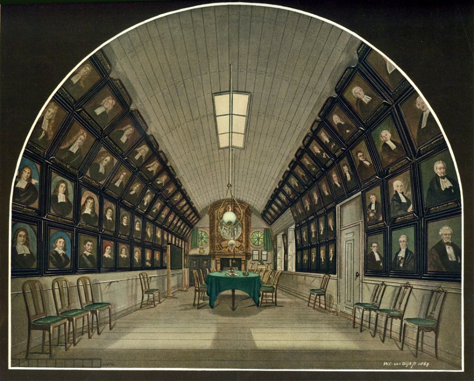 HUA-31410-Interieur van het oude Academiegebouw aan het Domplein te Utrecht de senaatskamer
