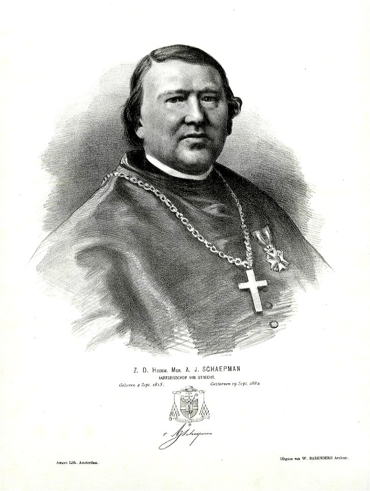 HUA-32063-Portret van Andreas Ignatius Schaepman geboren 4 september 1815 aartsbisschop van Utrecht 1868 1882 overleden 19 september 1882 Borstbeeld rechts in g
