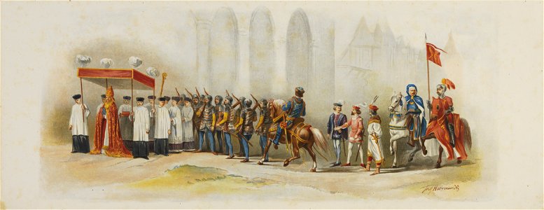HUA-29155-Derde blad van de maskerade van de studenten van het Utrechtsch Studenten Corps op 27 juni 1876 ter gelegenheid van het 48ste lustrum voorstellende de