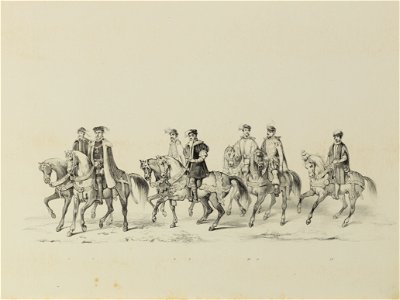HUA-32606-Derde gedeelte van de maskerade van de studenten van de Utrechtse hogeschool op 17 juni 1846 voorstellende de intocht van prins Philips II in Utrecht 