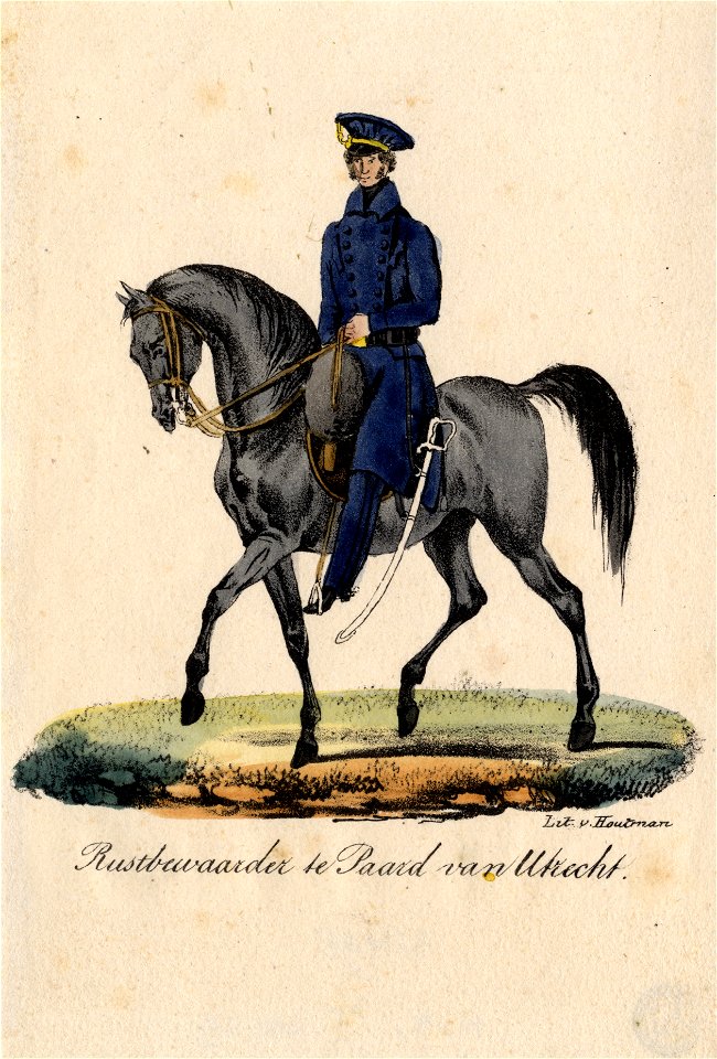 HUA-32498-Afbeelding van het uniform van een rustbewaarder te paard
