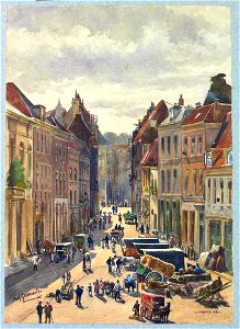 HUA-30558-Gezicht in de Vinkenburgsteeg te Utrecht vanaf de NeudeNB De straatnaam Vinkenburgsteeg is in 1891 gewijzigd in Vinkenburgstraat