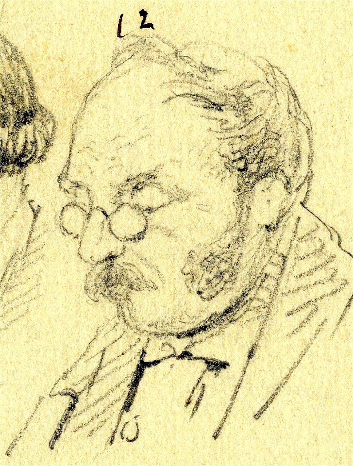 HUA-32159-Portret van Jan de Haart geboren 1808 beeldend kunstenaar te Utrecht Borstbeeld linksNr 12 op een blad met 26 portretten in borstbeeld van de leden va