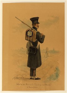 HUA-32502-Afbeelding van het uniform van een schutter van de Provinciale Schutterij van Utrecht gedragen tijdens de Belgische opstand
