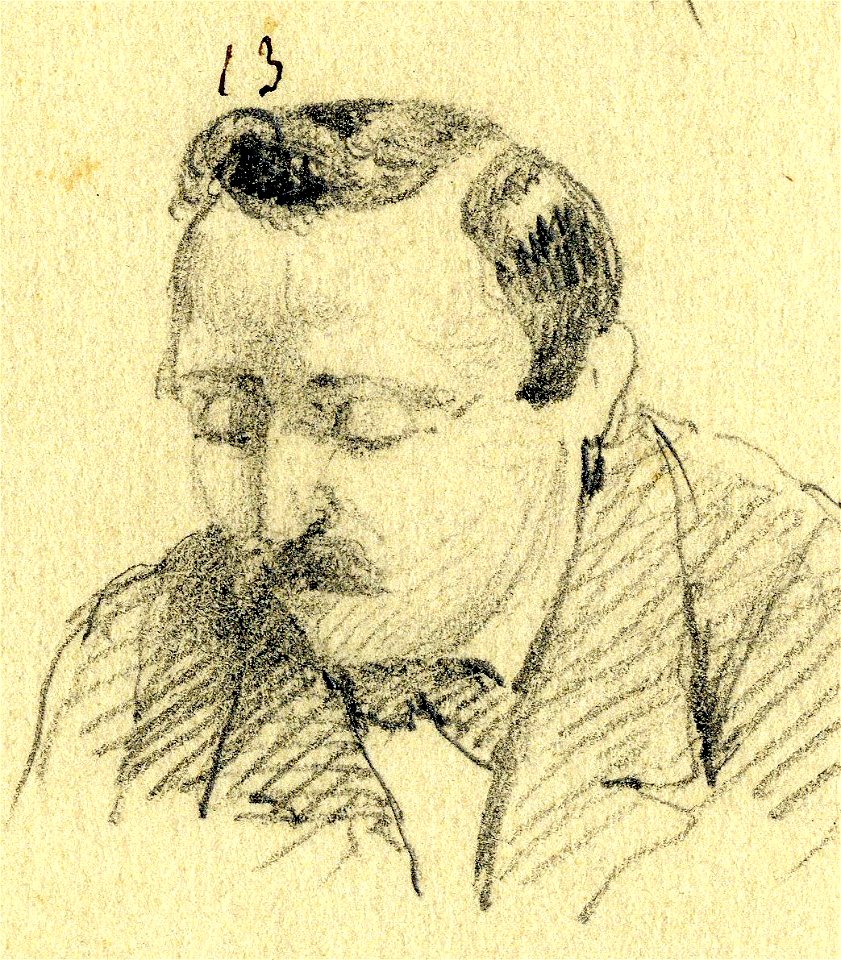 HUA-32160-Portret van mr P VerLoren vanThemaat geboren 1830 advocaat te Utrecht rentmeester generaal van de Ridderlijke Duitsche Orde 1878 1885 secretaris penni