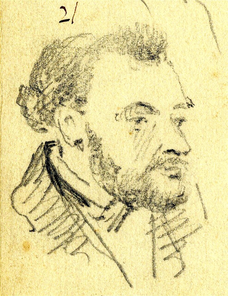 HUA-32168-Portret van Louis Gerard Constant Mollinger geboren Utrecht 25 november 1825 beeldend kunstenaar te Utrecht overleden Utrecht 13 september 1860 Borstb