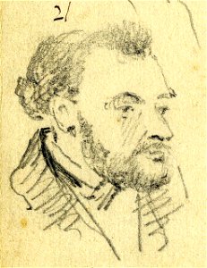 HUA-32168-Portret van Louis Gerard Constant Mollinger geboren Utrecht 25 november 1825 beeldend kunstenaar te Utrecht overleden Utrecht 13 september 1860 Borstb