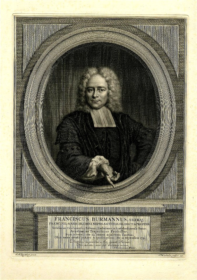 HUA-31826-Portret van F Burman geboren 1671 hoogleraar in de theologie aan de Utrechtse hogeschool 1715 1719 zoon van F Burman 1632 1679 overleden 1719 Te halve