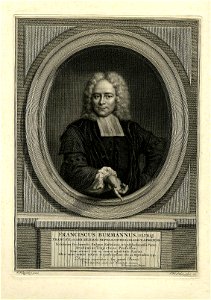 HUA-31826-Portret van F Burman geboren 1671 hoogleraar in de theologie aan de Utrechtse hogeschool 1715 1719 zoon van F Burman 1632 1679 overleden 1719 Te halve