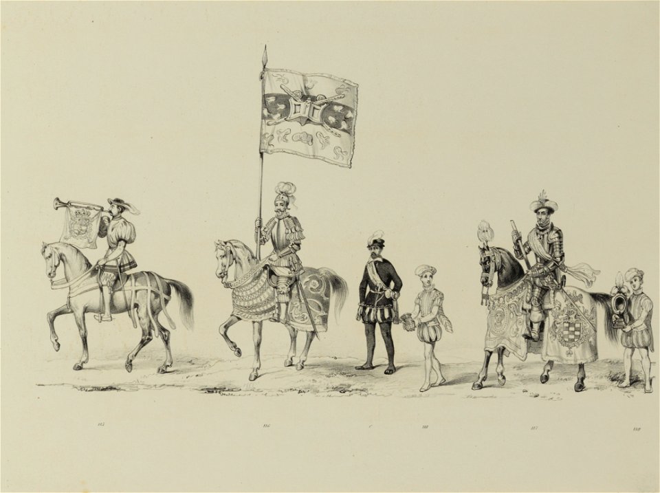 HUA-32623-Eenentwintigste gedeelte van de maskerade van de studenten van de Utrechtse hogeschool op 17 juni 1846 voorstellende de intocht van prins Philips II i