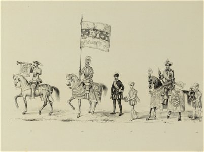 HUA-32623-Eenentwintigste gedeelte van de maskerade van de studenten van de Utrechtse hogeschool op 17 juni 1846 voorstellende de intocht van prins Philips II i
