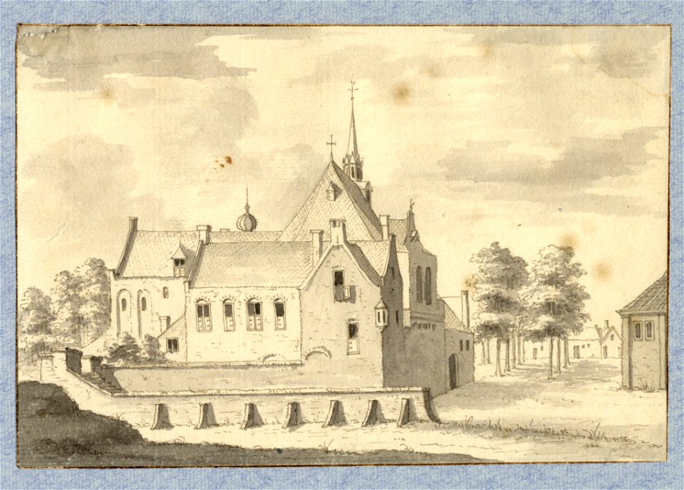 HUA-35065-Gezicht op het St Agnietenklooster te Utrecht uit het oosten