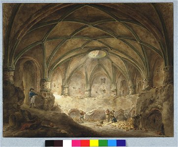 HUA-30933-Gezicht in het zuidwestelijke bastion van kasteel Vredenburg Spanjaardsgat te Utrecht uit het westen