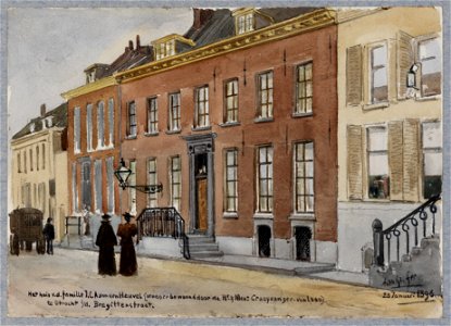 HUA-30679-Gezicht op de voorgevel van het huis Brigittenstraat 20 te Utrecht en van enkele belendende huuizen uit het oosten
