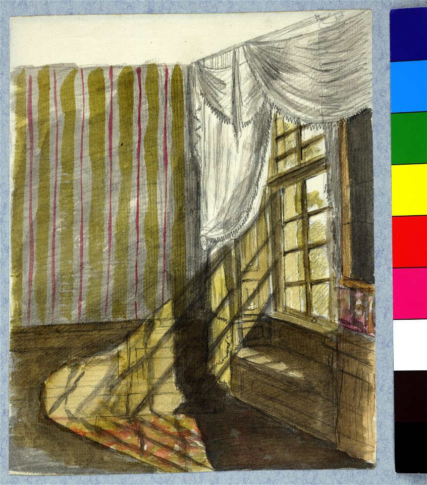 HUA-35643-Interieur van het huis Nieuwegracht A 898 te Utrecht een raamhoek van een van de benedenvertrekkenNB Het adres Nieuwegracht A 898 is in 1890 gewijzigd