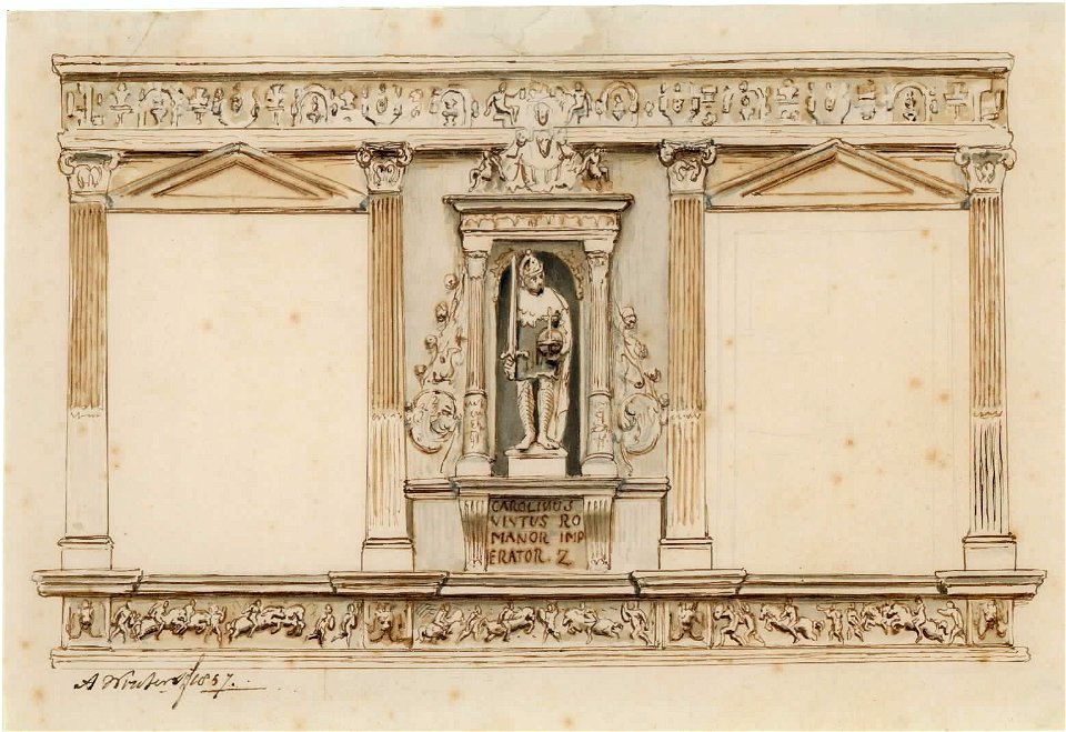 HUA-35712-Afbeelding van de eerste verdieping van de voorgevel van het huis De Keyser aan de Oudegracht te UtrechtNB Het huis De Keyser heeft sinds 1917 het adr