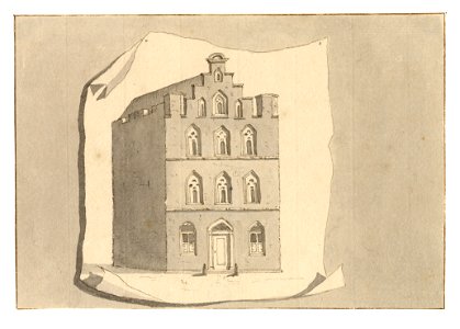 HUA-35114-Afbeelding van de zij en de voorgevel van het huis Fresenburg aan de Oudegracht te UtrechtNB Het huis Fresenburg heeft sinds 1917 het adres Oudegracht
