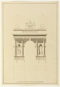 HUA-32549-Afbeelding van een ontwerp voor een erepoort op te richten voor het bezoek van koning Willem II aan Utrecht op 18 mei 1841