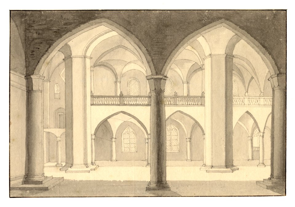 HUA-35042-Interieur van de Mariakerk te Utrecht uit het noorden