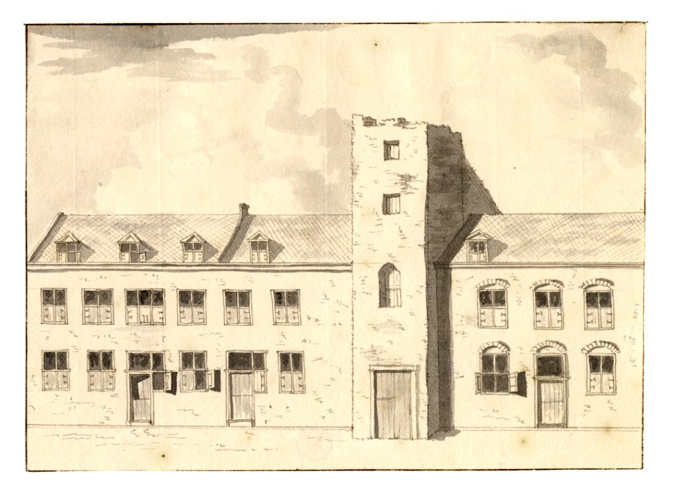 HUA-35081-Gezicht op enige gebouwen van het Wittevrouwenklooster te Utrecht
