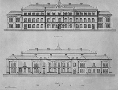 HUA-31583-Gezicht op de zij en voorgevel van het Algemeen Ziekenhuis aan de Catharijnesingel te Utrecht uit het zuidoostenNB De naam en het adres van het zieken