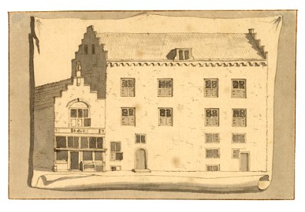 HUA-35122-Afbeelding van de zij en de voorgevels van de huizen Klein en Groot Payenborch aan de Oudegracht te UtrechtNBHet huis Payenborch heeft sinds 1917 het 