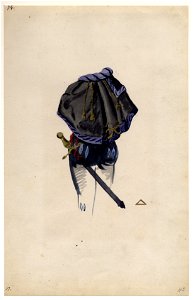 HUA-32750-Afbeelding van een kostuumontwerp van achteren gezien van van Arkel heer van Waardenburg figurant in de maskerade van de studenten van de Utrechtse ho