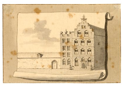 HUA-35103-Gezicht op de voorgevel en gedeeltelijk de zijgevel van het huis Clarenburg te UtrechtNB Dit huis heeft sinds 1891 het adres Achter Clarenburg 6