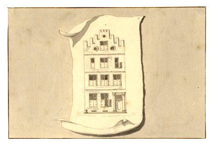 HUA-35119-Afbeelding van de voorgevel van het huis Groot Spiegel aan de Oudegracht te UtrechtNB Het huis Groot Spiegel heeft sinds 1917 het adres Oudegracht 211