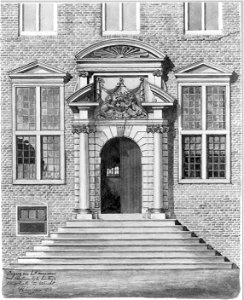 HUA-31306-Afbeelding van de hoofdpoort van de voormalige Statenkamer in gebruik als Museum van Natuurlijke Historie aan het Janskerkhof te Utrecht