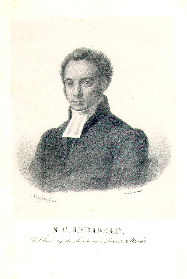 HUA-31937-Portret van Samuel Gerhard Jorissen geboren Den Haag 1791 hervormd predikant te Utrecht 1831 1860 overleden 1865 Borstbeeld links