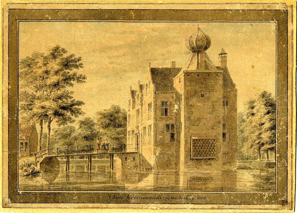 HUA-35665-Gezicht op kasteel Groenewoude bij Woudenberg uit het zuidoosten