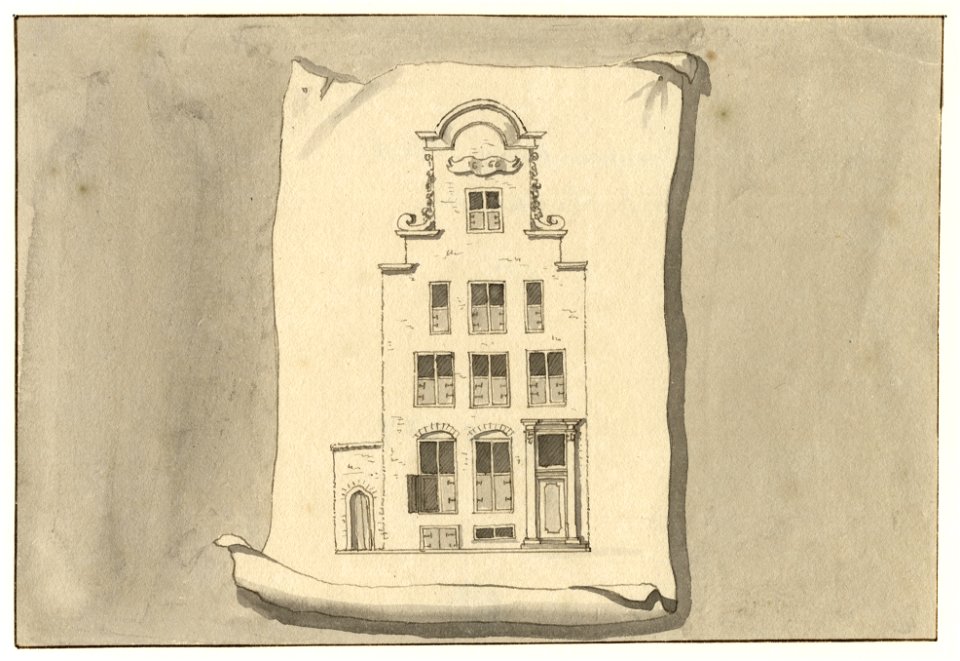 HUA-35115-Afbeelding van de voorgevel van het huis Proeysenburg aan de Oudegracht te UtrechtNB Het huis Proeysenburg heeft sinds 1917 het adres Oudegracht 127