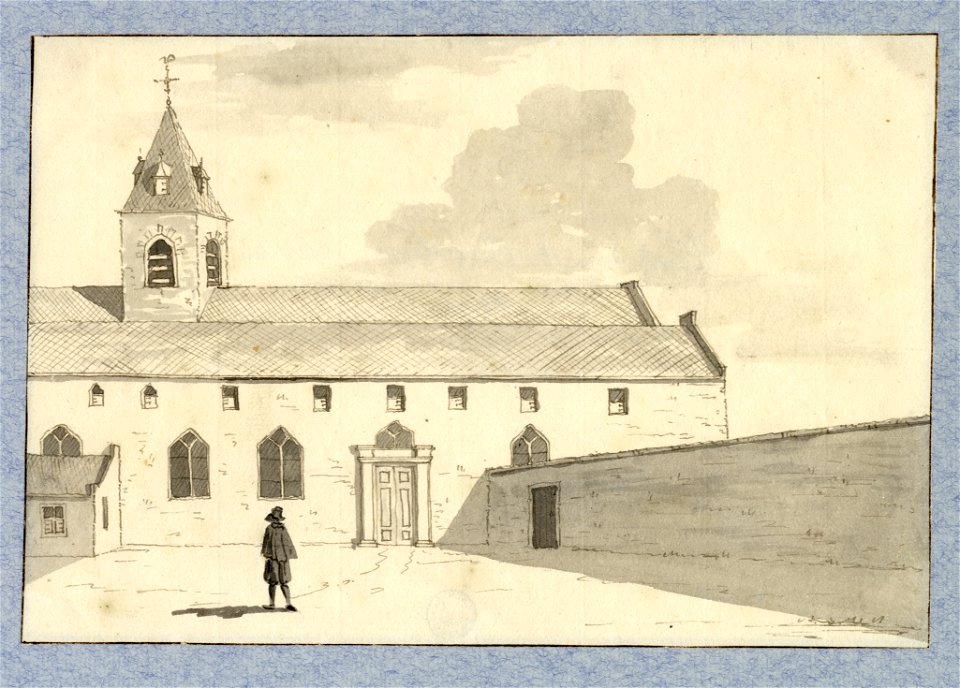 HUA-35063-Gezicht op de kerk van het Regulierenklooster te Utrecht vanaf de binnenplaats