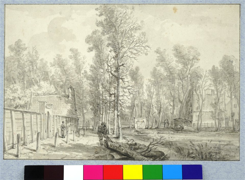 HUA-36263-Gezicht op een terrein buiten de Wittevrouwenpoort te Utrecht uit het oosten met de weg langs de Drilweide de later Kleine Singel tussen de Wittevrouw