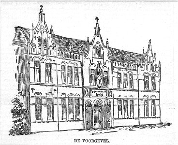 HUA-37588-Gezicht op de voorgevel van het St Josephhuis Gebouw van de RK Werklieden Vereniging St Joseph Obrechtstraat te Utrecht