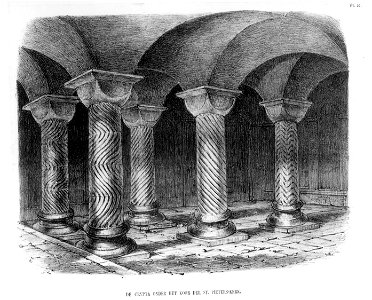 HUA-37163-Interieur van de Pieterskerk te Utrecht de crypte gezien uit het noordoosten