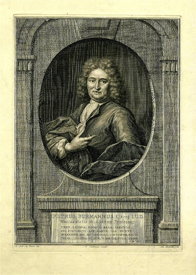 HUA-31827-Portret van P Burman geboren 1668 hoogleraar in de letterkunde aan de Utrechtse hogeschool 1696 1715 zoon van F Burman 1632 1679 overleden 1741 Te hal