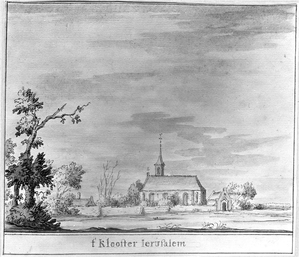 HUA-37725-Gezicht op het klooster Jerusalem te Utrecht