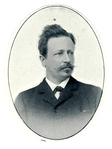 HUA-32096-Portret van Th Ziehen geboren 1862 hoogleraar in de geneeskunde aan de Utrechtse universiteit 1900 1903 Borstbeeld van voren in ovaal