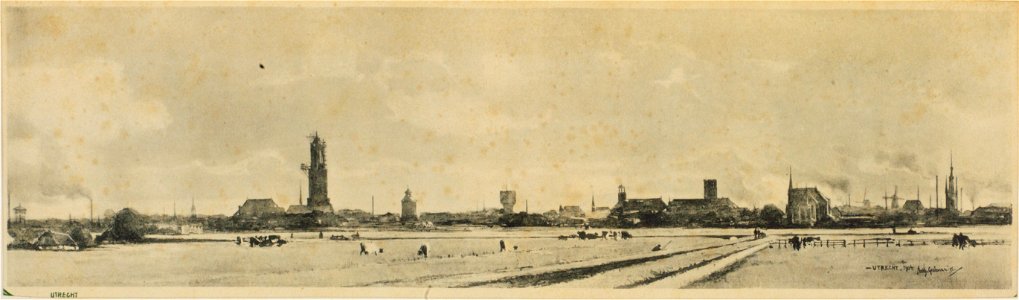 HUA-36249-Profiel van de stad Utrecht uit het noordoosten gezien vanaf de Ezelsdijk