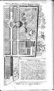 HUA-37946-Plattegrond van de kwekerij Tulpenburg aan de Catharijnesingel te Utrecht gelegen tussen de buitenplaatsen Nieuweroord links en Puntenburg rechts Het 